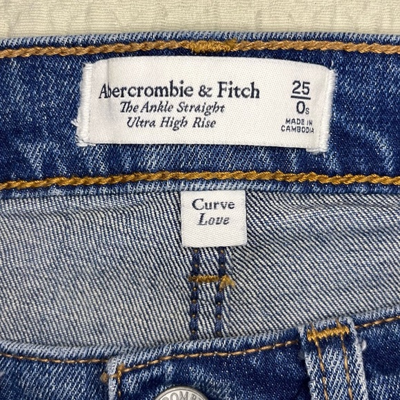 Abercrombie & Fitch Ankle Straight Ultra High Rise Curve Love size 25 0s - Picture 9 of 14